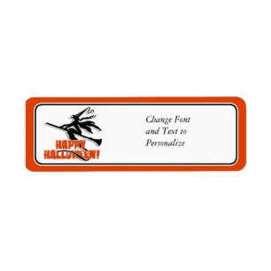 Happy halloween Witchy Silhouette Returadress Etikett