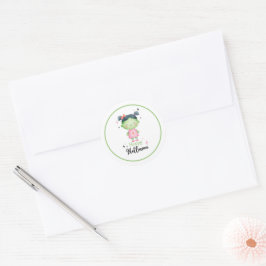 Happy halloween Zombie Girl Favor Sticker Runt Klistermärke