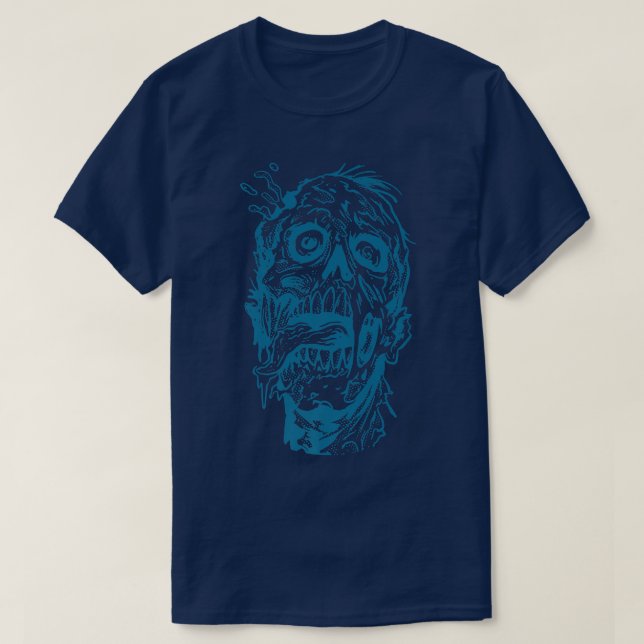 Happy Halloween Zombie Head 4402 T Shirt (Design framsida)