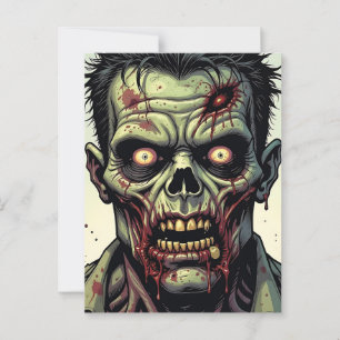 Happy halloween Zombie Thned Vykort