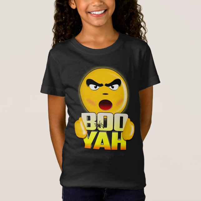 Happy halloweenbu Yah - rolig Emoji T-tröja T Shirt (Framsida)