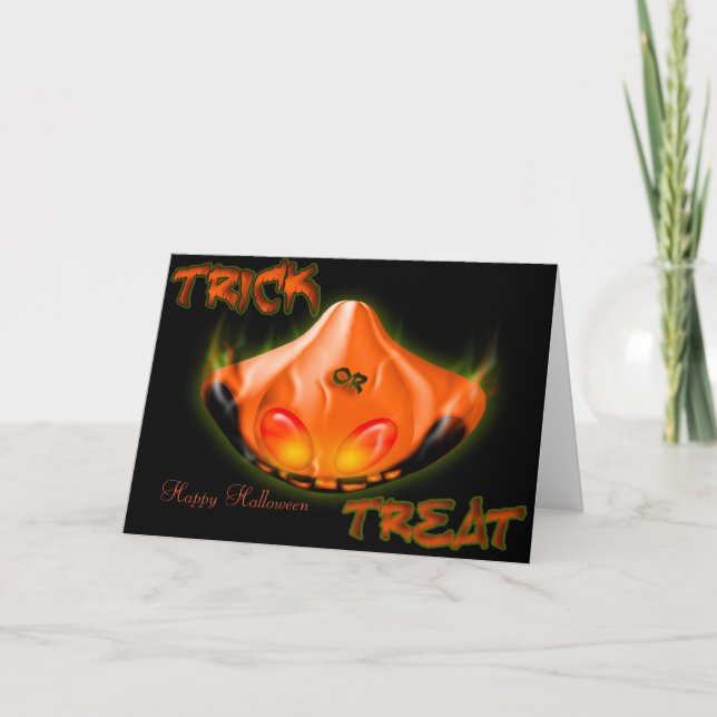 Happy halloweenbus eller godiskort kort (Framsida)