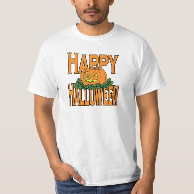 Happy halloweendräkten värderar tshirten tee (Framsida)