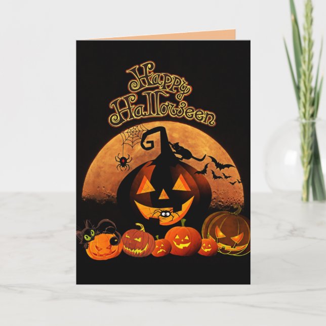 Happy halloweenhälsningkort kort (Framsida)