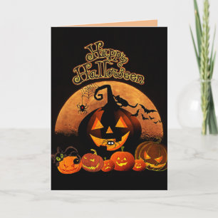 Happy halloweenhälsningkort kort