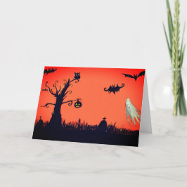Happy halloweenhälsningkort kort