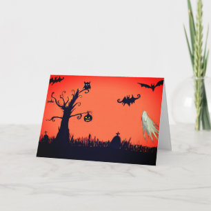Happy halloweenhälsningkort kort