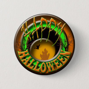 Happy halloweenhäxa knapp