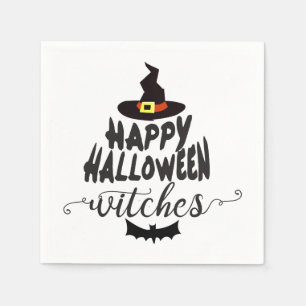 Happy halloweenhäxatypografi Halloween Pappersservett