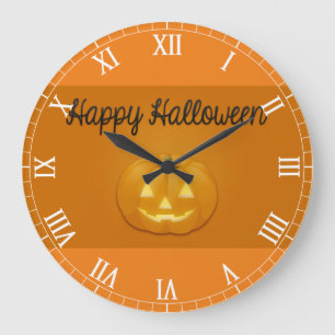 Happy halloweenjack o lantern stor klocka