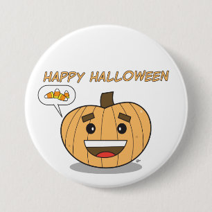 Happy halloweenKawaii pumpa - knäppas Knapp