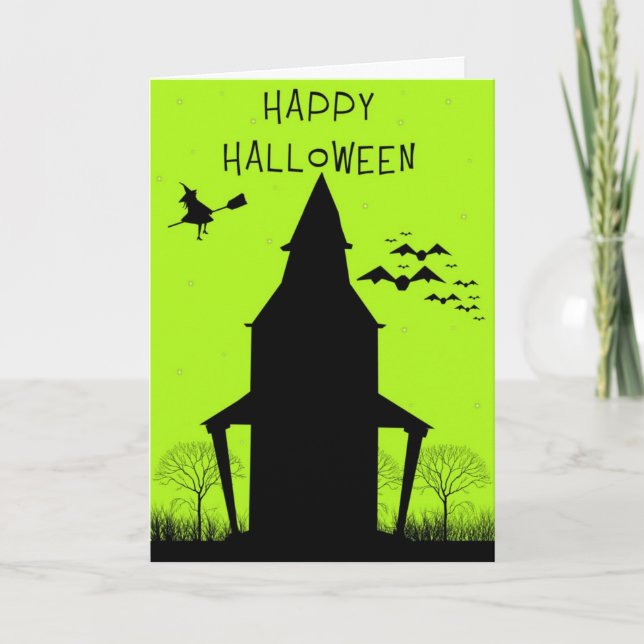 Happy halloweenkort helgkort (Framsida)