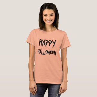 Happy halloweenkvinna T-tröja för helgdag för T-shirt