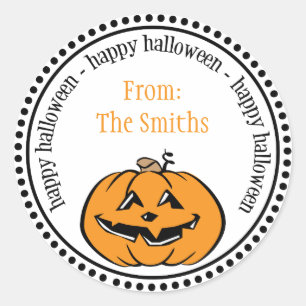 Happy halloweenpumpa pricker cirklar etiketter