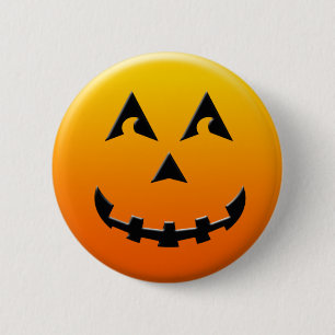 Happy halloweenpumpaansikte knapp