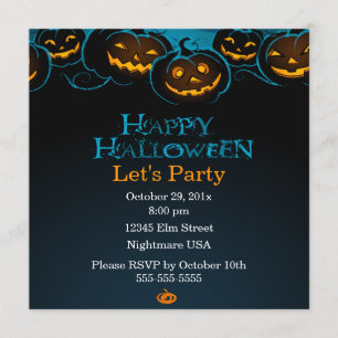 Happy halloweenpumpainbjudan inbjudningar