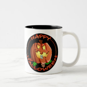 Happy halloweenpumpamugg Två-Tonad mugg