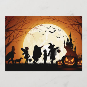Happy halloweenSilhouettebarn Kort