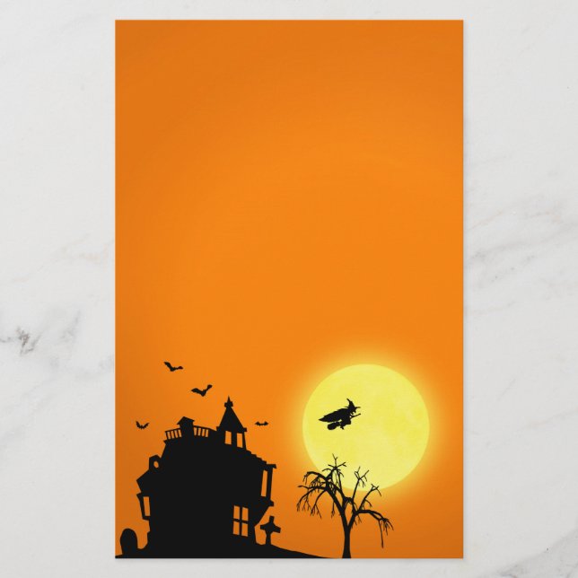Happy halloweensilhouetten landskap brevpapper (Framsida)