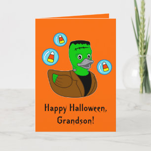 Happy halloweensonsonFrankenstein Duckie kort