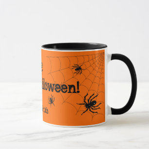 Happy halloweenspindelpersonlig mugg