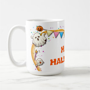 Happy halloweenspöke och pumpor kaffemugg