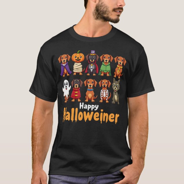 Happy Halloweiner Funny Halloween Dog Lovers Dog O T Shirt (Framsida)