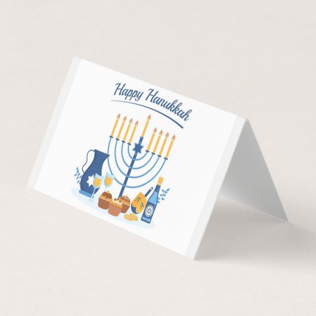 happy hannukah card visitkort (Framsida)