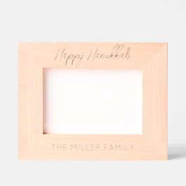 Happy Hannukah Etched Wood FAMILY NAME Timeless
