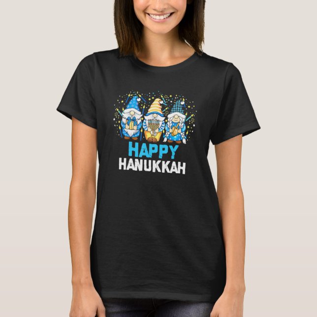 Happy Hanukkah 2022 Gnome Menorah Dreidel Costume  T Shirt (Framsida)