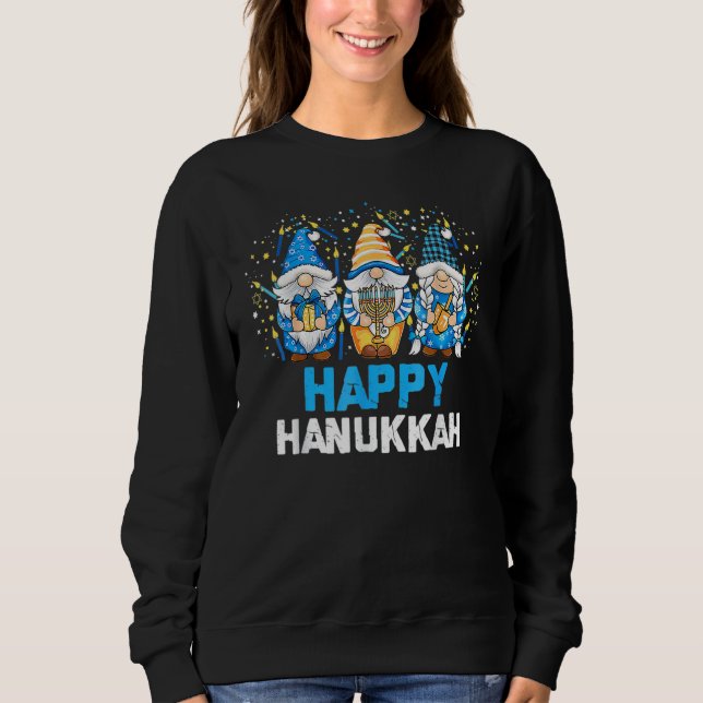Happy Hanukkah 2022 Three Gnome Menorah Dreidel Co T Shirt (Framsida)
