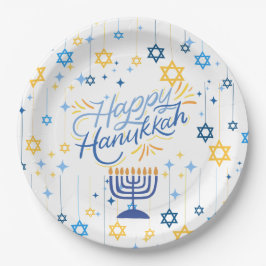 Happy Hanukkah Blue And Gold