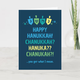 Happy Hanukkah Chanukah Dreidel Greeting Card Kort