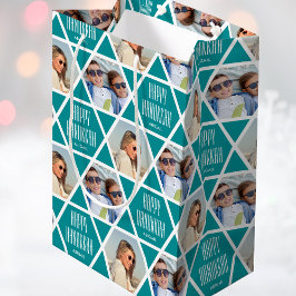 Happy Hanukkah Custom Name Photos Star Green