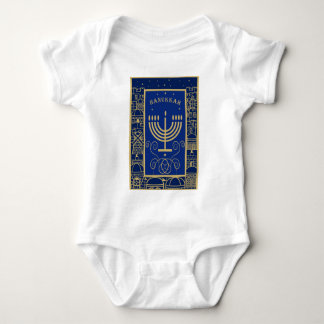 Happy Hanukkah Gold Menorah Jewish Holiday T Shirt