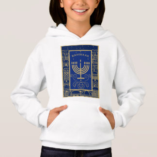 Happy Hanukkah Gold Menorah Jewish Holiday T Shirt