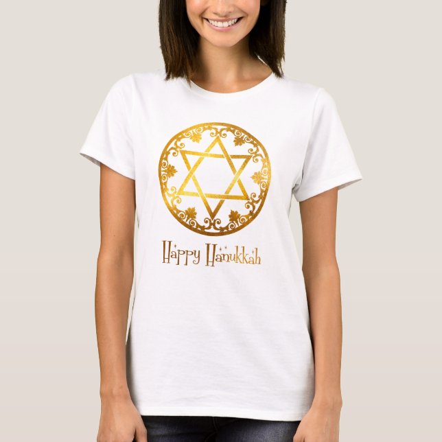 Happy Hanukkah | Hanukkah Festival T Shirt (Framsida)