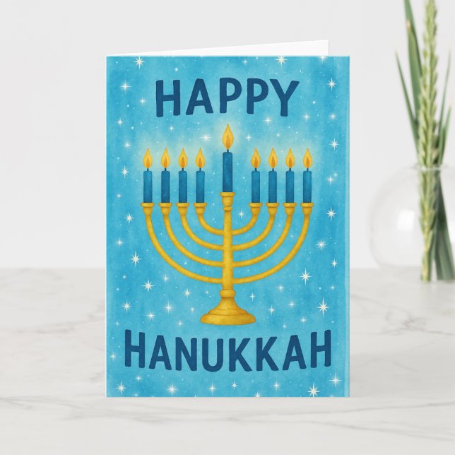 Happy Hanukkah Kort (Framsida)