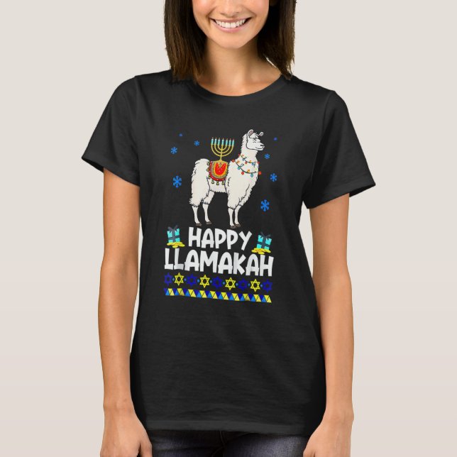 Happy Hanukkah Llama  Happy Llamakah Squad Cute Al T Shirt (Framsida)