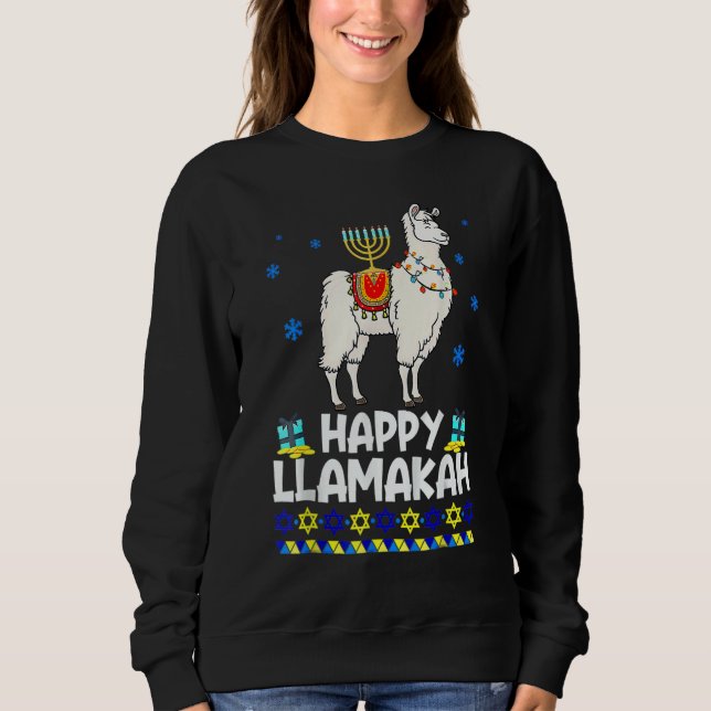 Happy Hanukkah Llama  Happy Llamakah Squad Cute Al T Shirt (Framsida)