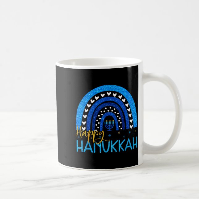 Happy Hanukkah Menorah Rainbow Jewish Gift Women K Kaffemugg (Höger)