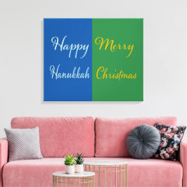 Happy Hanukkah Merry Christmas Dual Holiday Canvastryck
