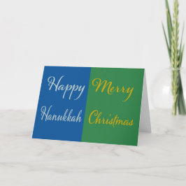 Happy Hanukkah Merry Christmas Dual Holiday Kort