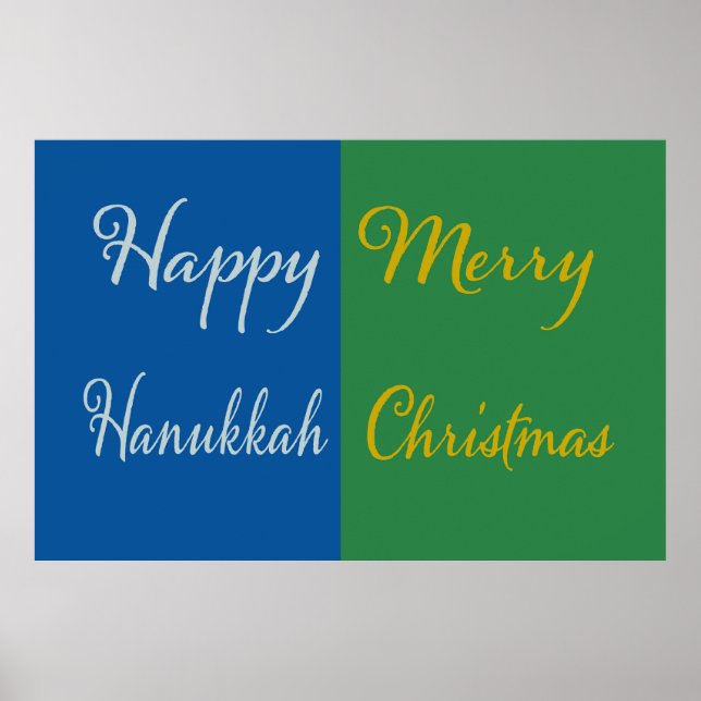 Happy Hanukkah Merry Christmas Dual Holiday Poster (Framsidan)