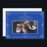 Happy Hanukkah Photo Holiday Card Julkort<br><div class="desc">Send Hanukkah greetings along with a favorite photo with this handsome holiday card. (Photo by wirestock on Freepik). The card is easy to customize with your wording, font and font color. Not exactly what you're looking for? All our products can be custom designed to meet your needs at no extra...</div>