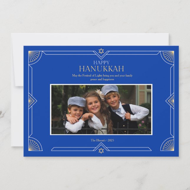 Happy Hanukkah Photo Holiday Card Julkort (Framsida)