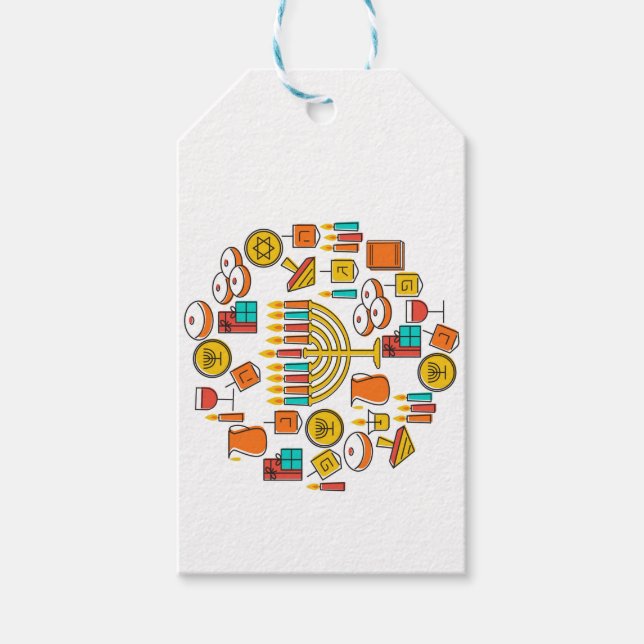 Happy Hanukkah  Presentetikett (Framsidan)