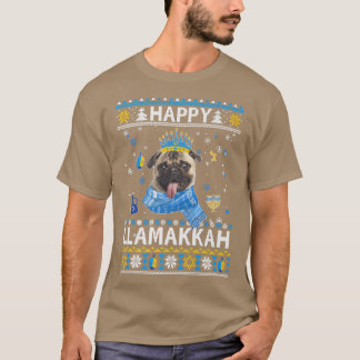 Happy Hanukkah Pug Hanukkah Ugly Sweater Christmas T Shirt