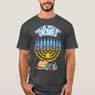 Happy Hanukkah Rollin With My Gnomies Jewish Xmas  T Shirt