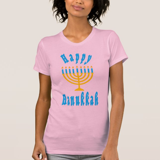 Happy Hanukkah T Shirt (Framsida)